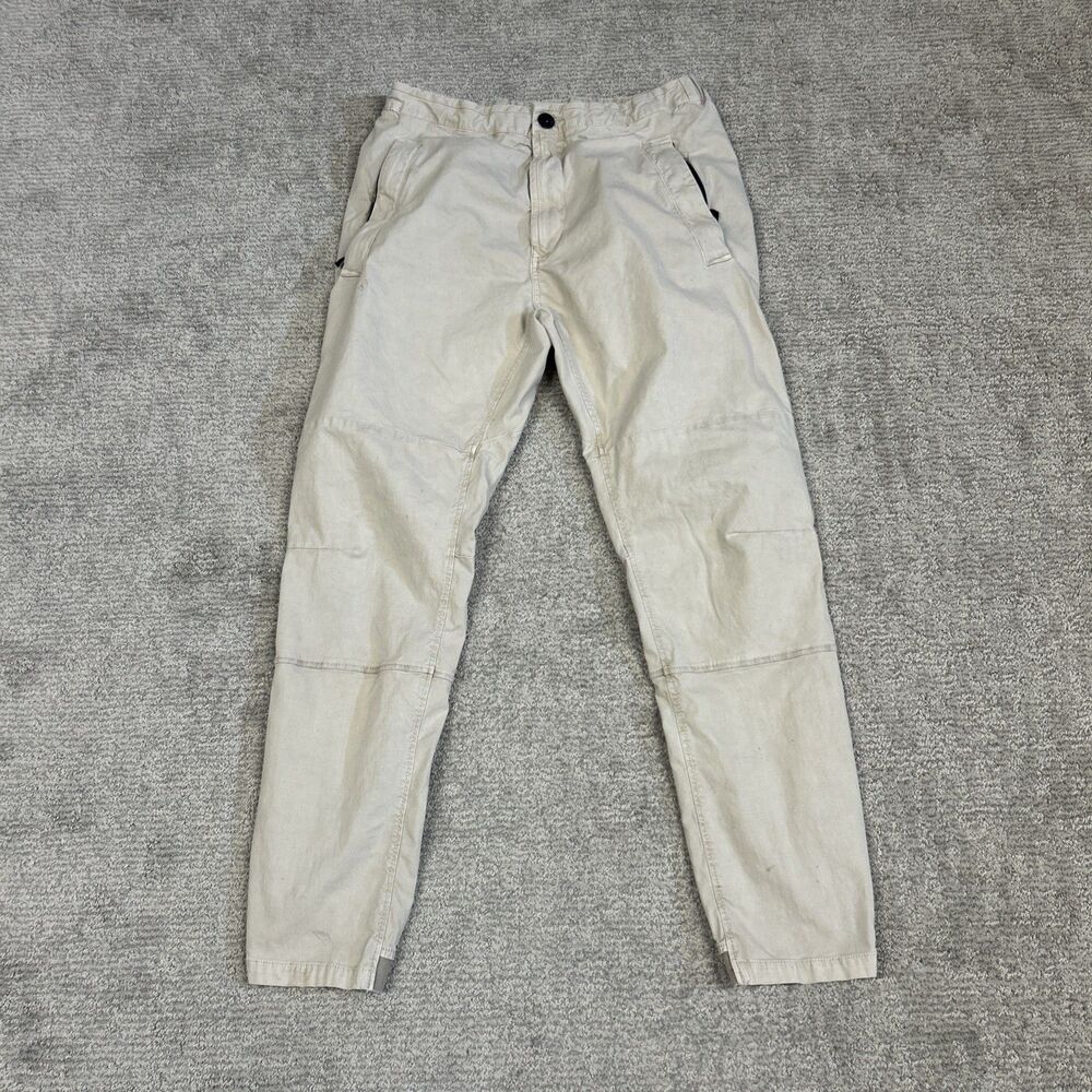 Stone Island Type RE-T Pants Mens 31 X 28.5 Beige Khaki Drawstring *Flaws Spots